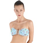 Drinks Cocktails Doodle Coffee Twist Bandeau Bikini Top