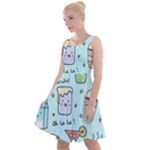 Drinks Cocktails Doodle Coffee Knee Length Skater Dress