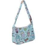 Drinks Cocktails Doodle Coffee Zip Up Shoulder Bag