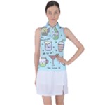 Drinks Cocktails Doodle Coffee Women s Sleeveless Polo T-Shirt