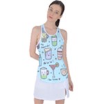 Drinks Cocktails Doodle Coffee Racer Back Mesh Tank Top