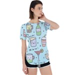 Drinks Cocktails Doodle Coffee Perpetual Short Sleeve T-Shirt