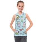 Drinks Cocktails Doodle Coffee Kids  Sleeveless Hoodie