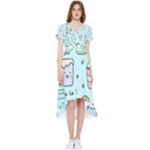 Drinks Cocktails Doodle Coffee High Low Boho Dress