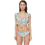 Drinks Cocktails Doodle Coffee Low Cut Ruffle Edge Bikini Set