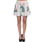 Reindeer Stars Socks Stick Skater Skirt
