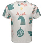 Reindeer Stars Socks Stick Men s Cotton T-Shirt