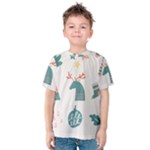 Reindeer Stars Socks Stick Kids  Cotton T-Shirt