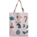 Reindeer Stars Socks Stick Zipper Classic Tote Bag