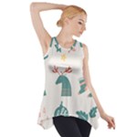 Reindeer Stars Socks Stick Side Drop Tank Tunic