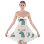 Reindeer Stars Socks Stick Strapless Bra Top Dress