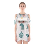 Reindeer Stars Socks Stick Shoulder Cutout One Piece Dress