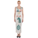 Reindeer Stars Socks Stick Fitted Maxi Dress