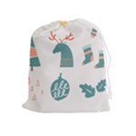 Reindeer Stars Socks Stick Drawstring Pouch (XL)