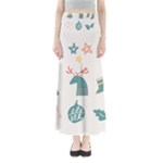 Reindeer Stars Socks Stick Full Length Maxi Skirt