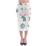 Reindeer Stars Socks Stick Midi Pencil Skirt