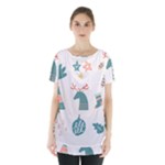 Reindeer Stars Socks Stick Skirt Hem Sports Top