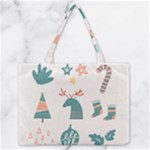 Reindeer Stars Socks Stick Zipper Medium Tote Bag