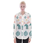 Reindeer Stars Socks Stick Womens Long Sleeve Shirt