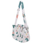 Reindeer Stars Socks Stick Rope Handles Shoulder Strap Bag