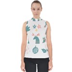 Reindeer Stars Socks Stick Mock Neck Shell Top