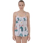 Reindeer Stars Socks Stick Babydoll Tankini Set