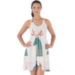 Reindeer Stars Socks Stick Show Some Back Chiffon Dress