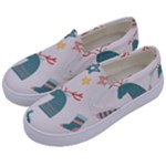Reindeer Stars Socks Stick Kids  Canvas Slip Ons