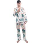 Reindeer Stars Socks Stick Men s Long Sleeve Satin Pajamas Set
