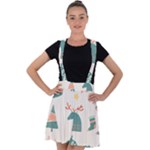 Reindeer Stars Socks Stick Velvet Suspender Skater Skirt