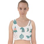 Reindeer Stars Socks Stick Velvet Racer Back Crop Top