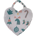 Reindeer Stars Socks Stick Giant Heart Shaped Tote