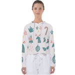 Reindeer Stars Socks Stick Women s Slouchy Sweat