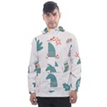 Reindeer Stars Socks Stick Men s Front Pocket Pullover Windbreaker