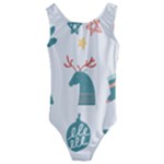 Reindeer Stars Socks Stick Kids  Cut-Out Back One Piece Swimsuit