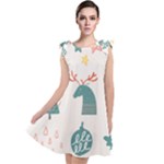 Reindeer Stars Socks Stick Tie Up Tunic Dress