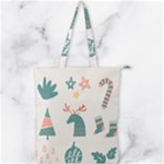 Reindeer Stars Socks Stick Double Zip Up Tote Bag