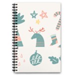 Reindeer Stars Socks Stick 5.5  x 8.5  Notebook