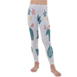 Reindeer Stars Socks Stick Kids  Lightweight Velour Leggings