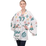 Reindeer Stars Socks Stick Long Sleeve Velvet Kimono 
