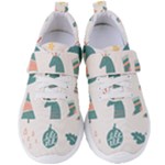 Reindeer Stars Socks Stick Women s Velcro Strap Shoes