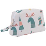 Reindeer Stars Socks Stick Wristlet Pouch Bag (Large)
