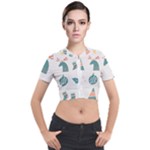 Reindeer Stars Socks Stick Short Sleeve Cropped Jacket