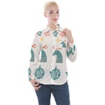 Reindeer Stars Socks Stick Women s Long Sleeve Pocket Shirt