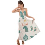 Reindeer Stars Socks Stick Backless Maxi Beach Dress