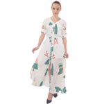 Reindeer Stars Socks Stick Waist Tie Boho Maxi Dress