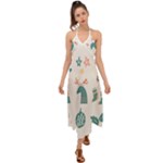 Reindeer Stars Socks Stick Halter Tie Back Dress 