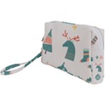 Reindeer Stars Socks Stick Wristlet Pouch Bag (Small)