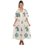 Reindeer Stars Socks Stick Kimono Sleeve Boho Dress