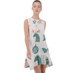 Reindeer Stars Socks Stick Frill Swing Dress